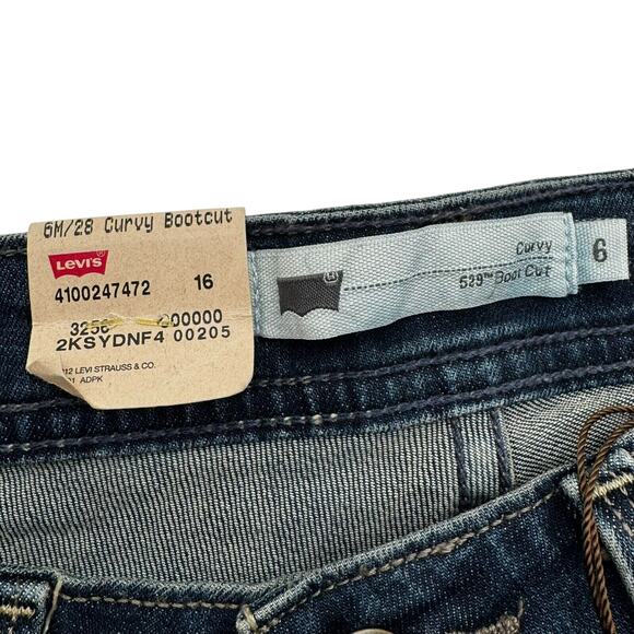 LEVI'S NWT Women's size 6 529 Curvy Bootcut Stretch Dark Indigo Field Blue Jeans - Picture 5 of 10